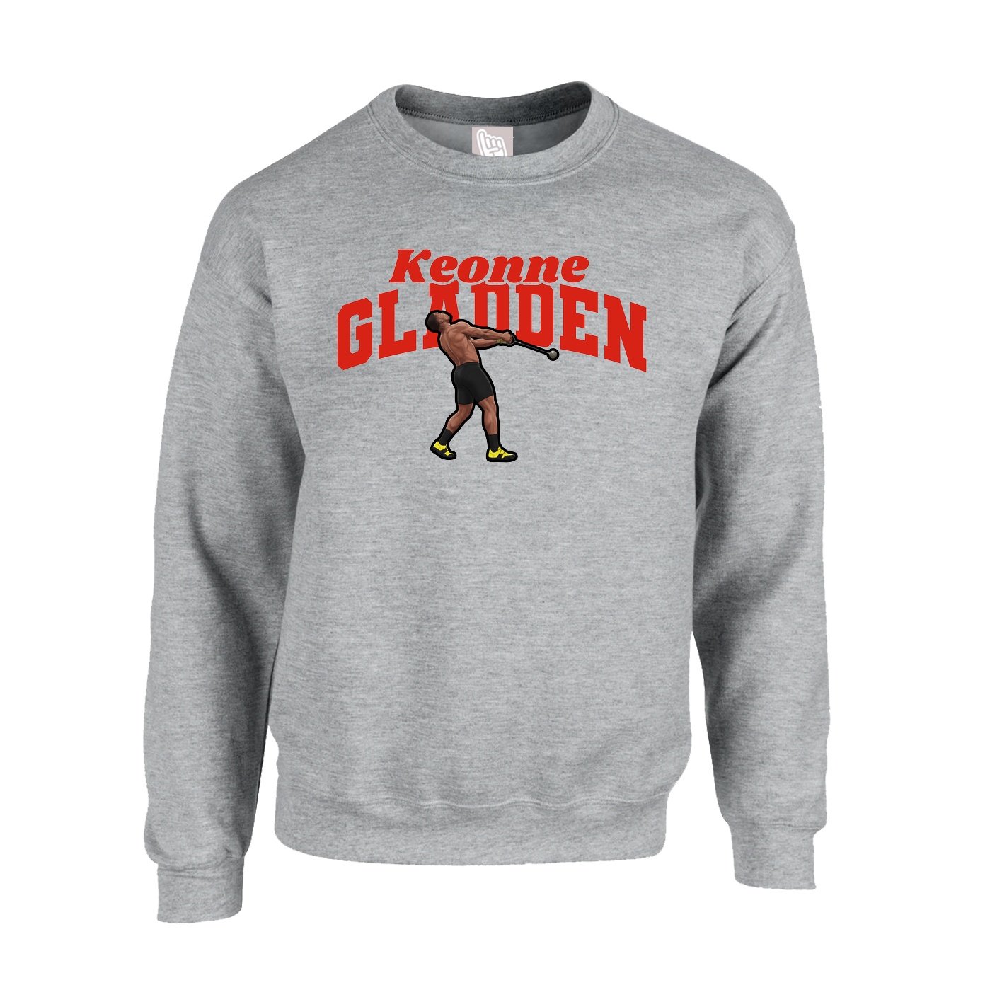 Fleece Crew — Signature Arch in Grey