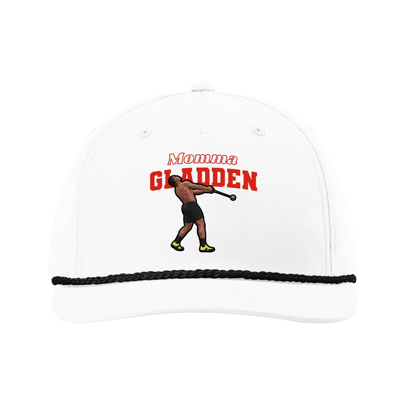 Five-Panel Classic Rope Cap — Mothers Day Block in White