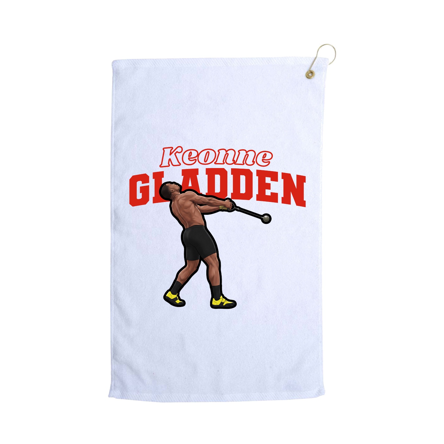 Golf Towel — Name Arch in White