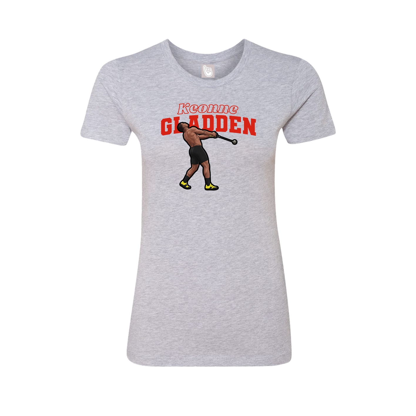 Womens Tee — Name Arch in Grey