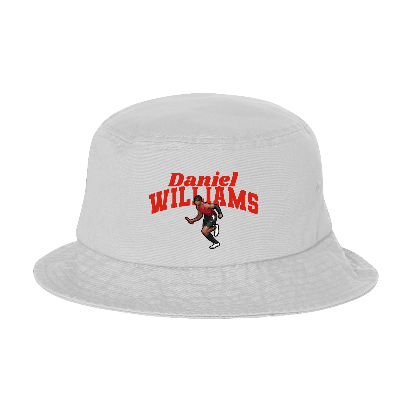 Bucket Cap — Signature Arch in White