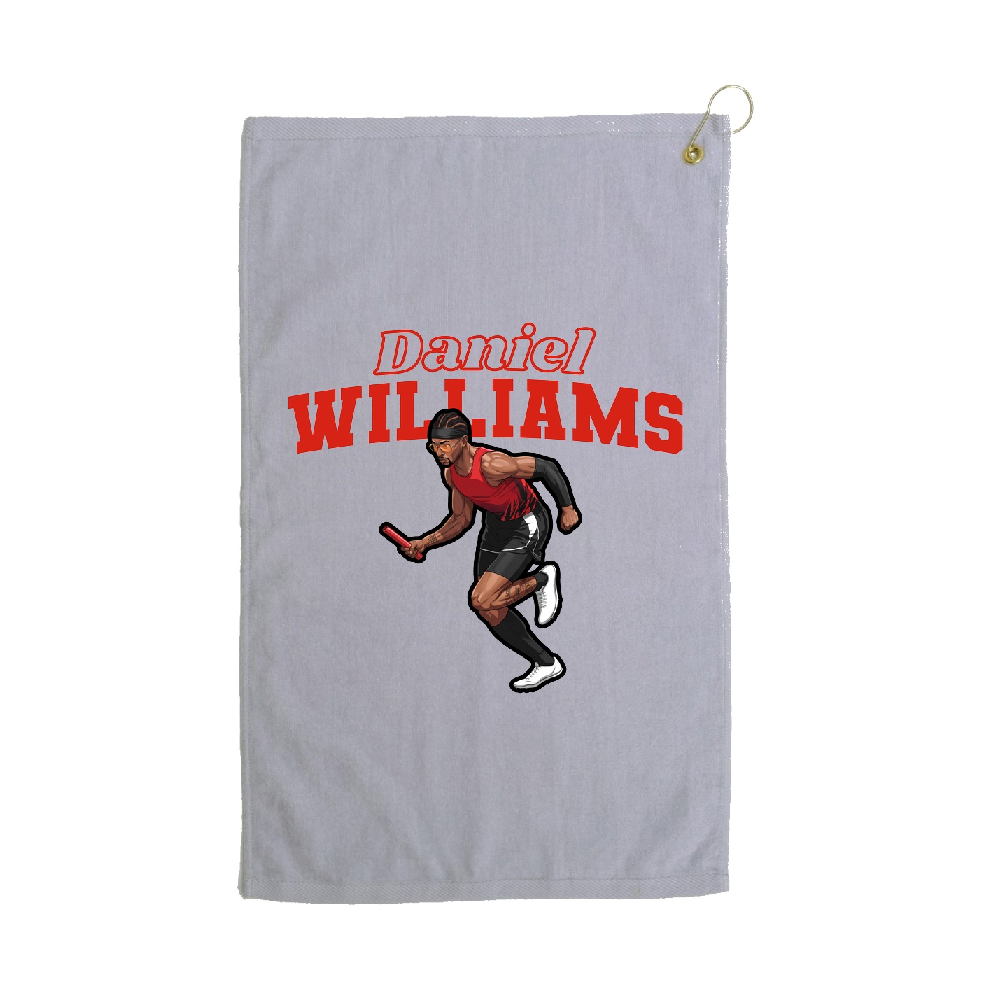 Golf Towel — Name Arch in Grey