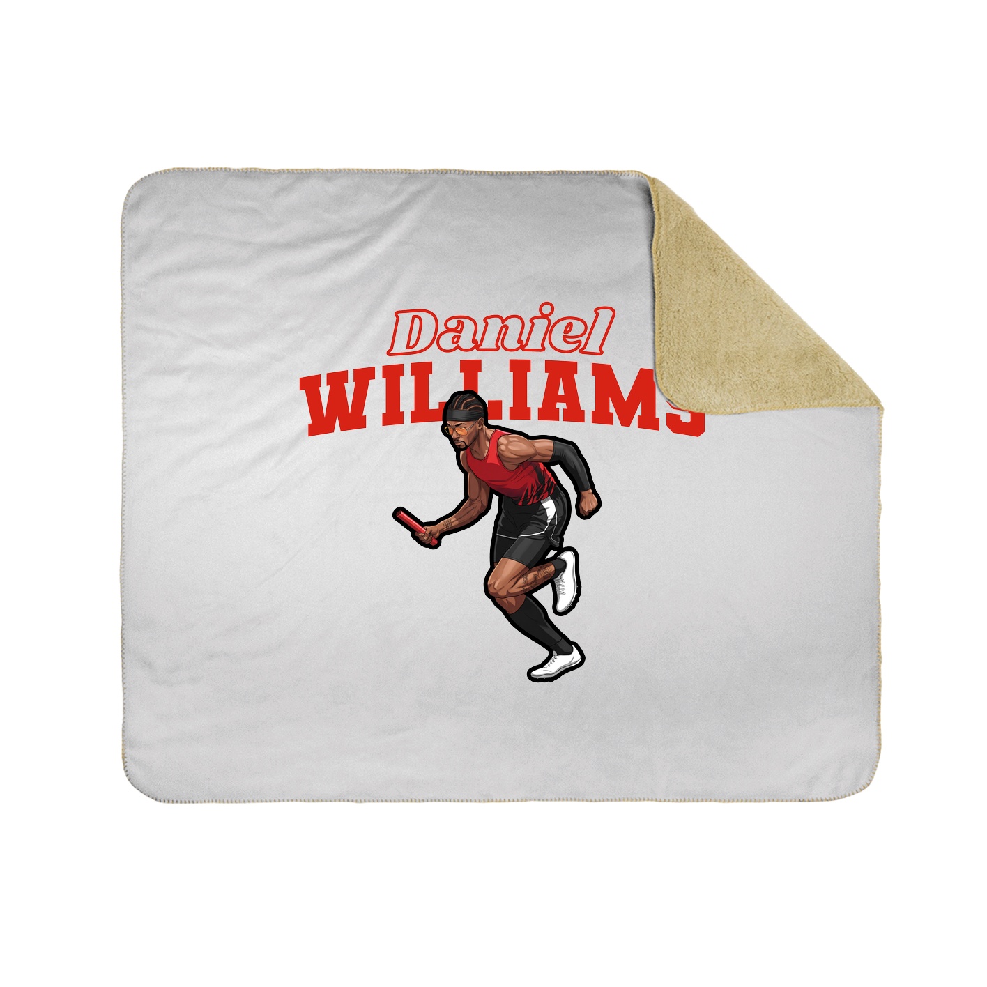 Throw Blanket — Name Arch in White