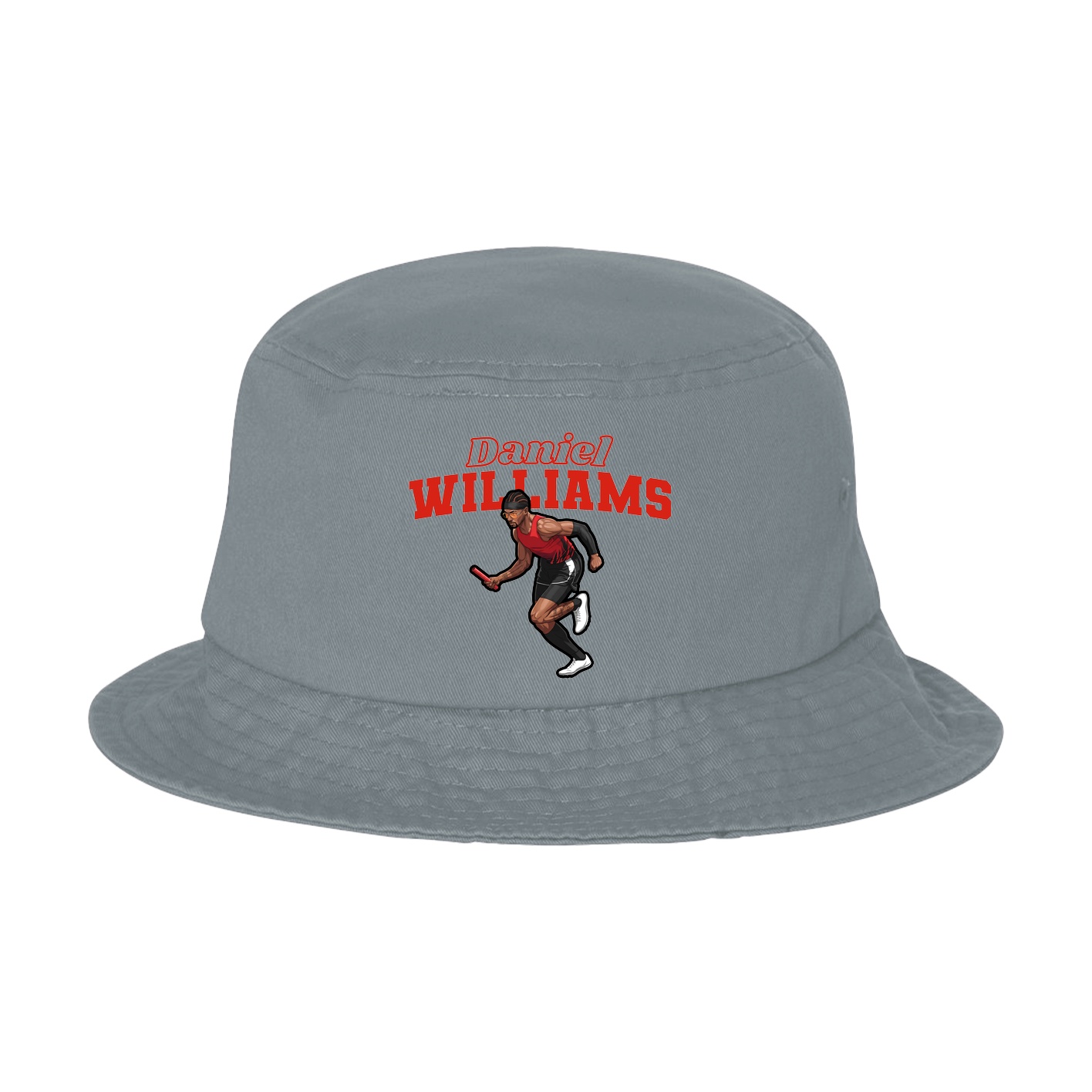 Bucket Cap — Name Arch in Grey