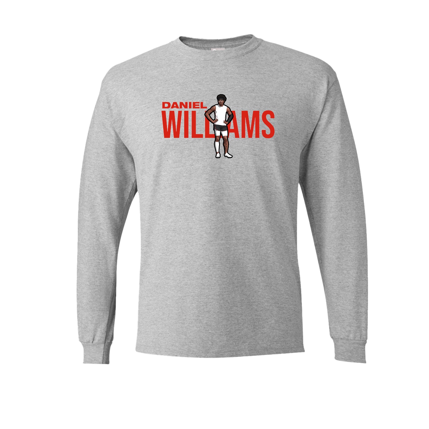 Long Sleeve Tee — Player Name in Grey