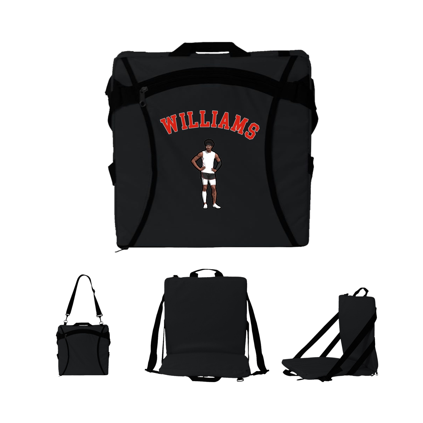 Folding Stadium Seat — Shirsey Arch in Black