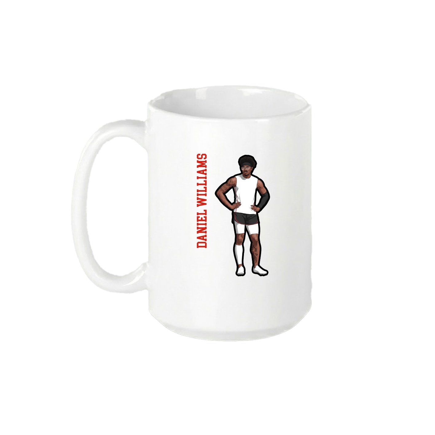 15oz Coffee Mug — Name Vertical in White