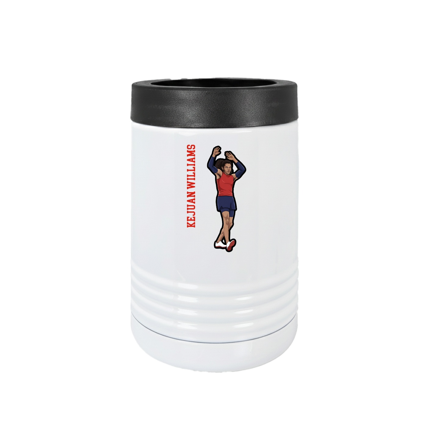 Beverage Holder — Name Vertical in White