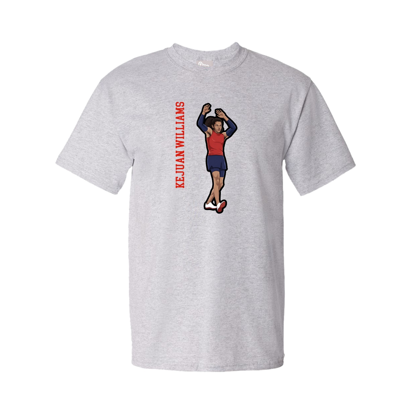 Tee — Name Vertical in Grey