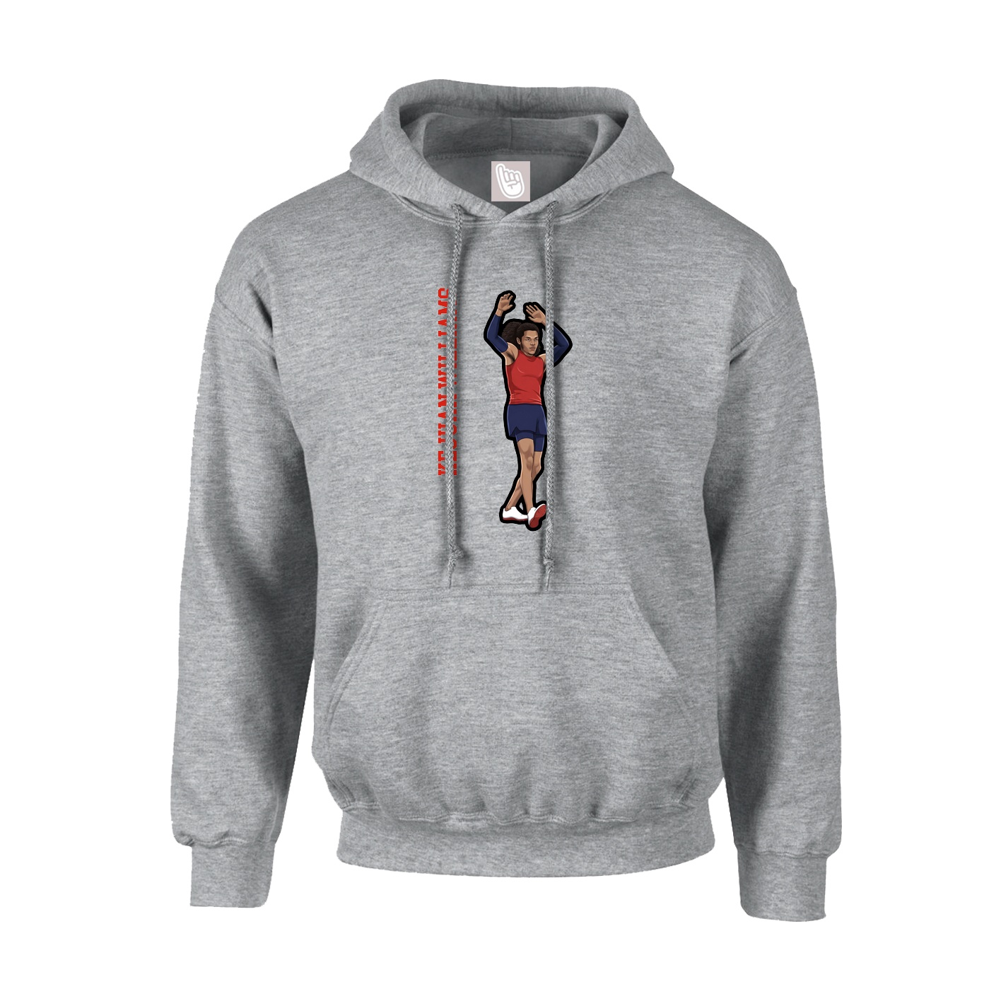 Hoodie — Name Vertical in Grey
