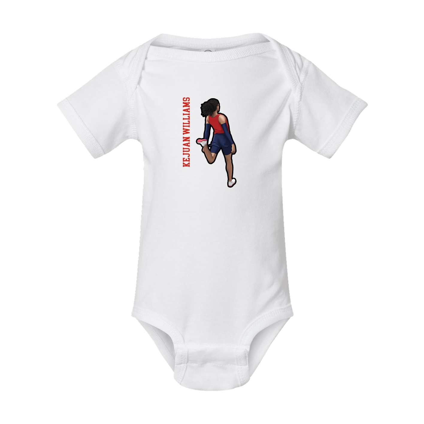Baby Onesie — Name Vertical in White