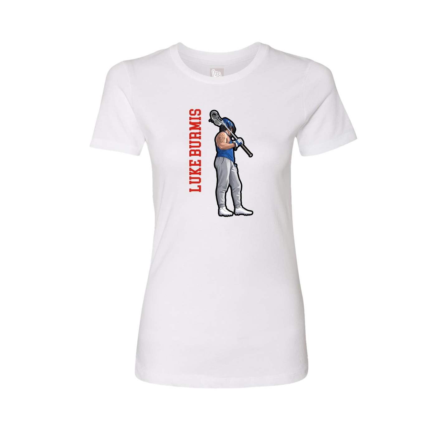 Womens Tee — Name Vertical in White