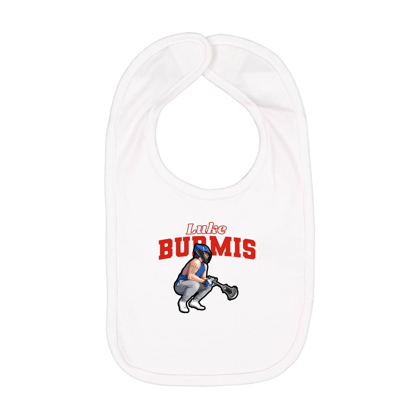 Infant Bib — Name Arch in White