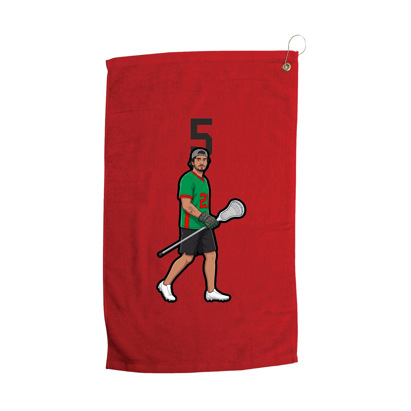 Golf Towel — Number Top in Red
