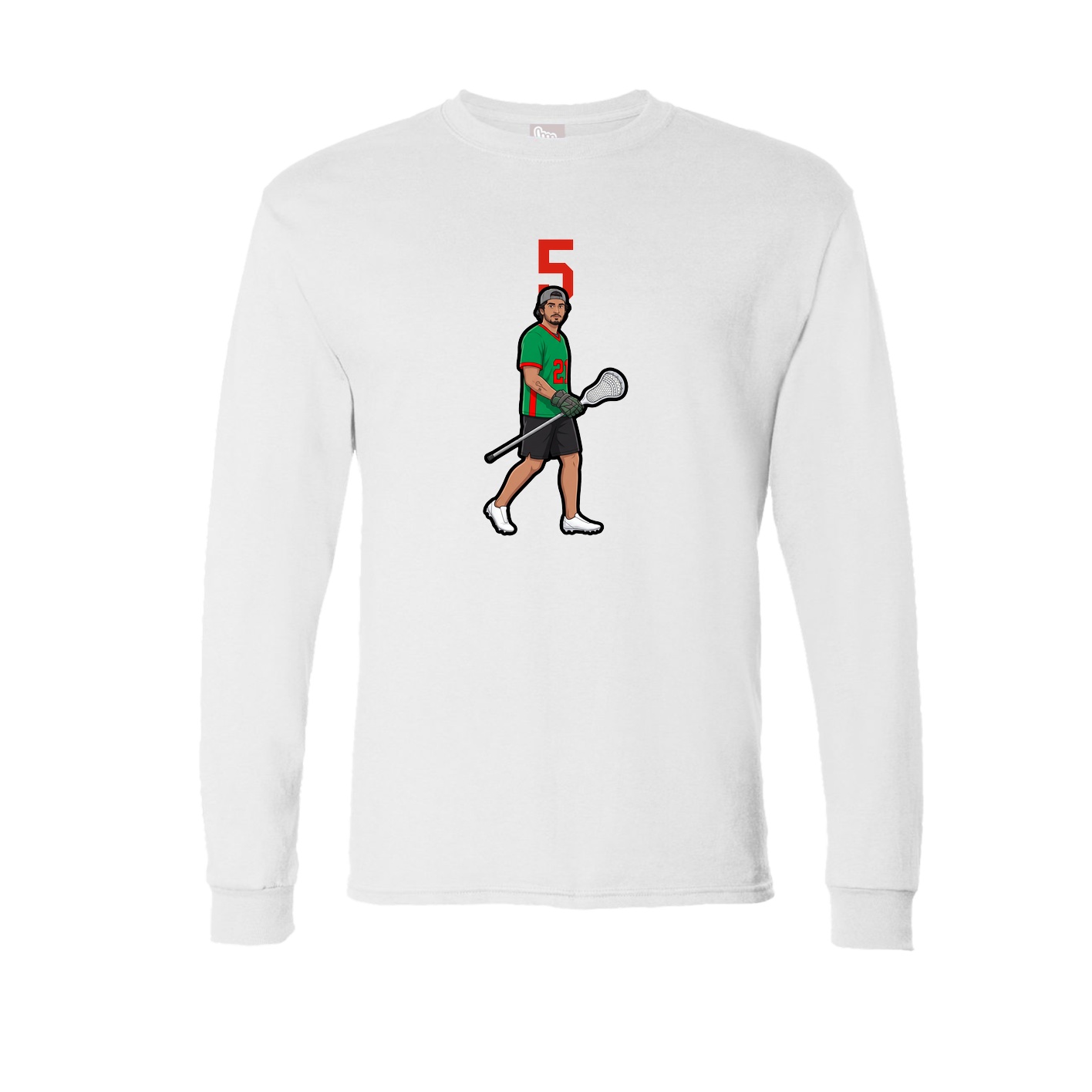 Long Sleeve Tee — Number Top in White