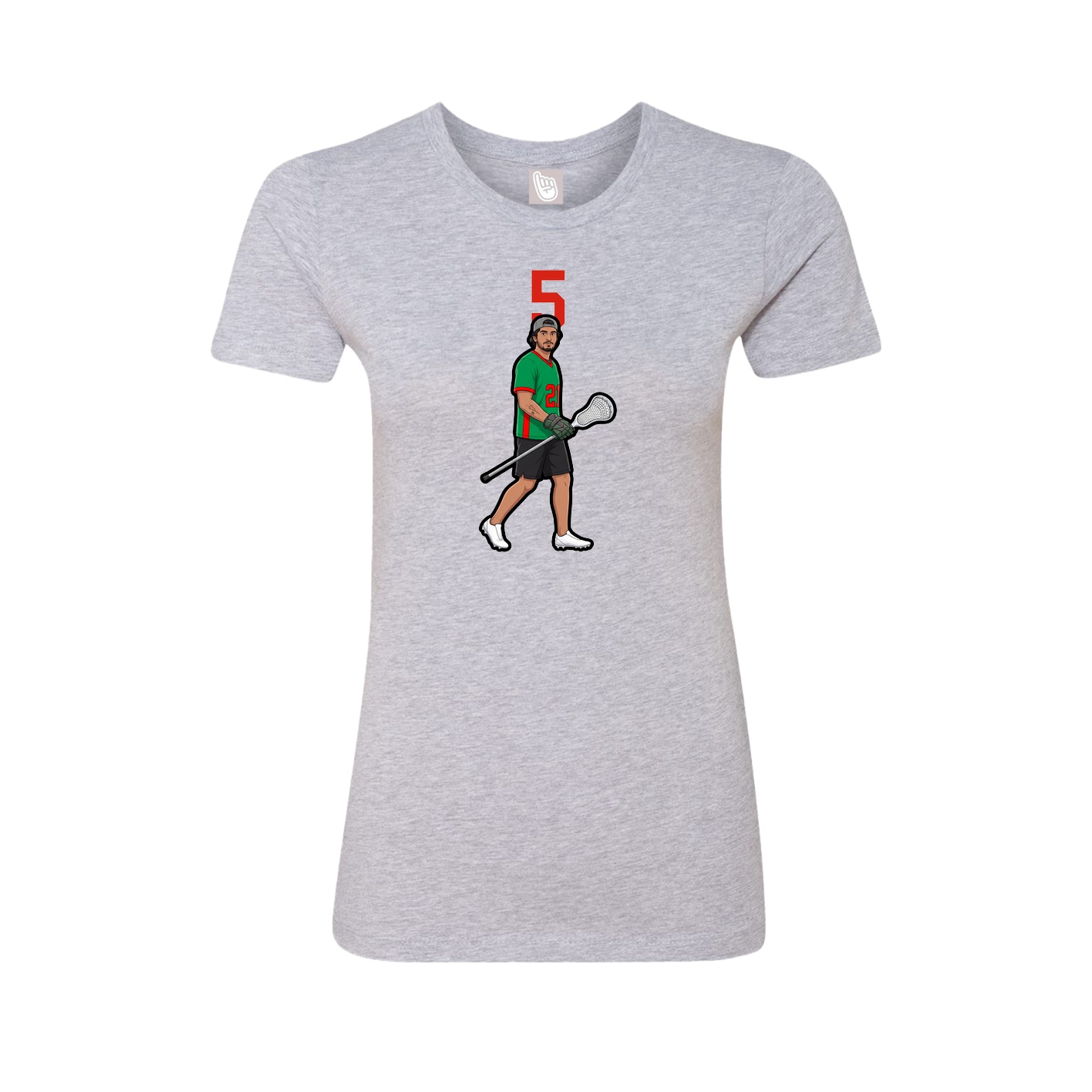 Fitted Women's Tee — Number Top in Grey