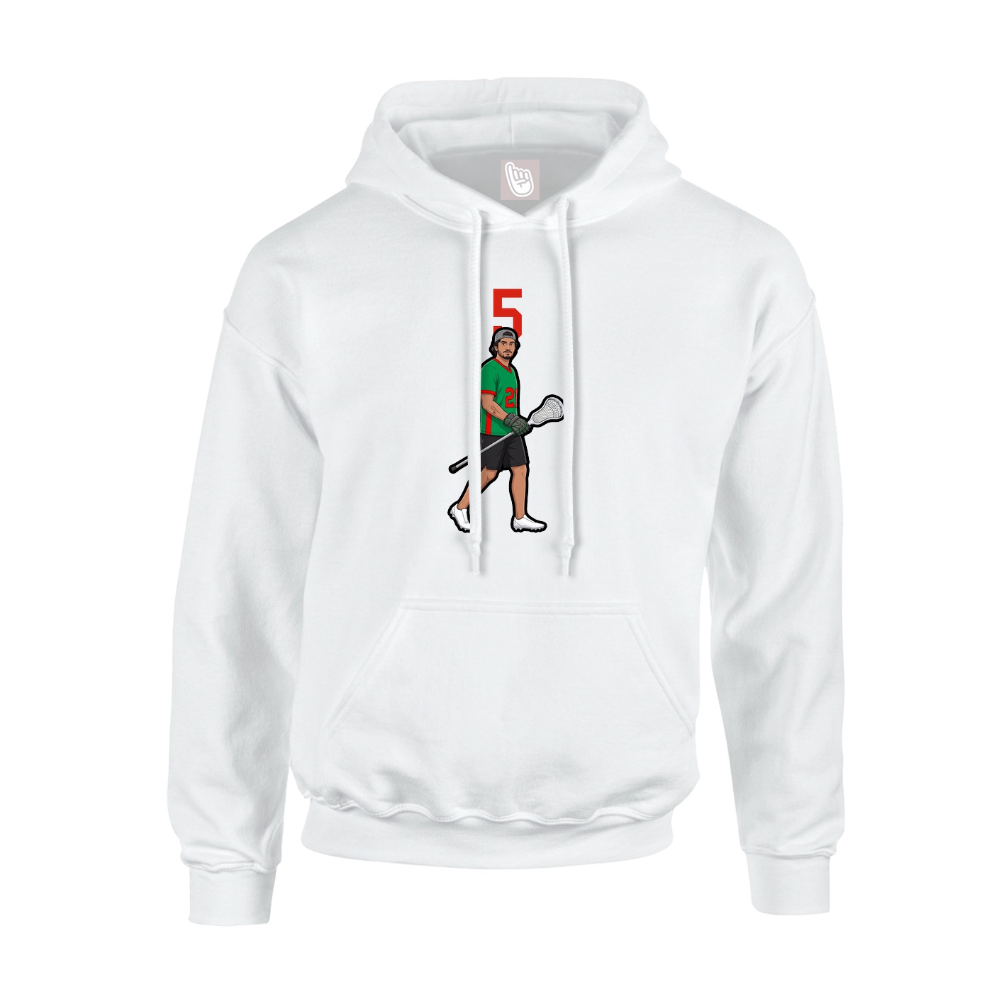 Youth Hoodie — Number Top in White