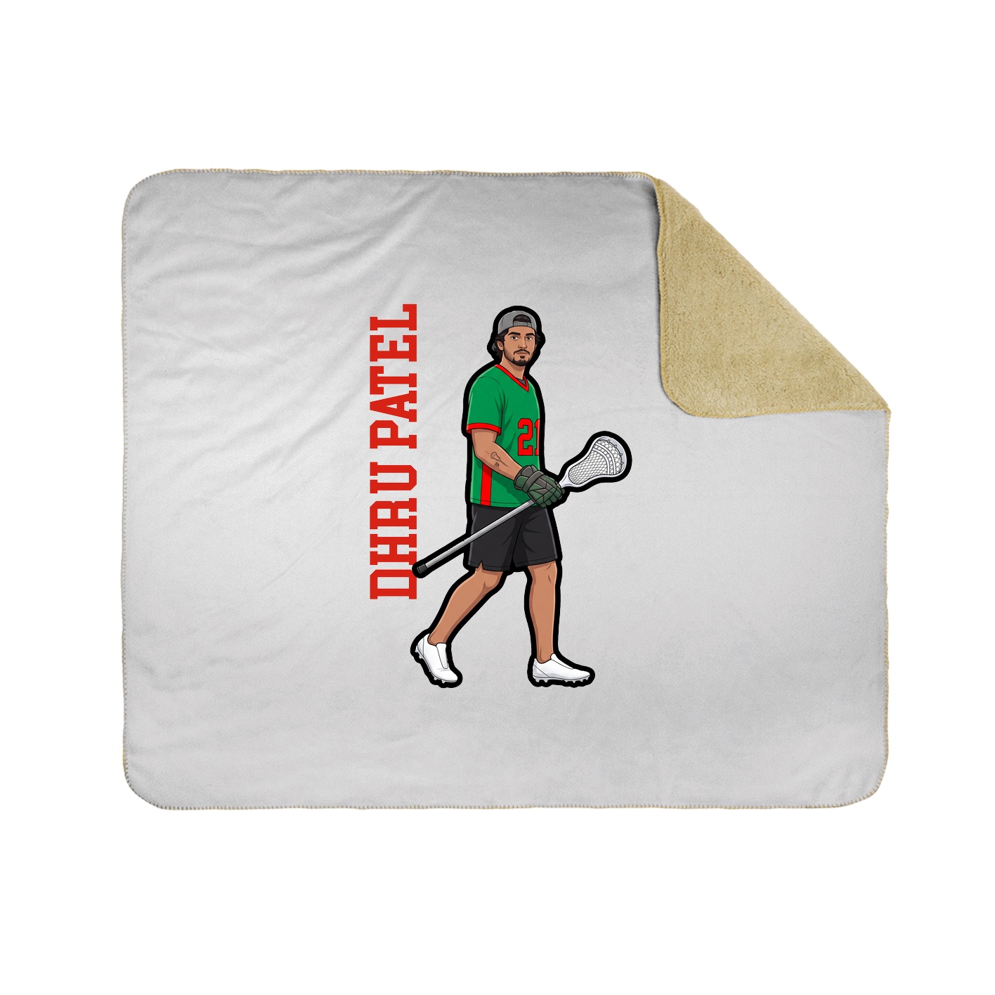 Throw Blanket — Name Vertical in White