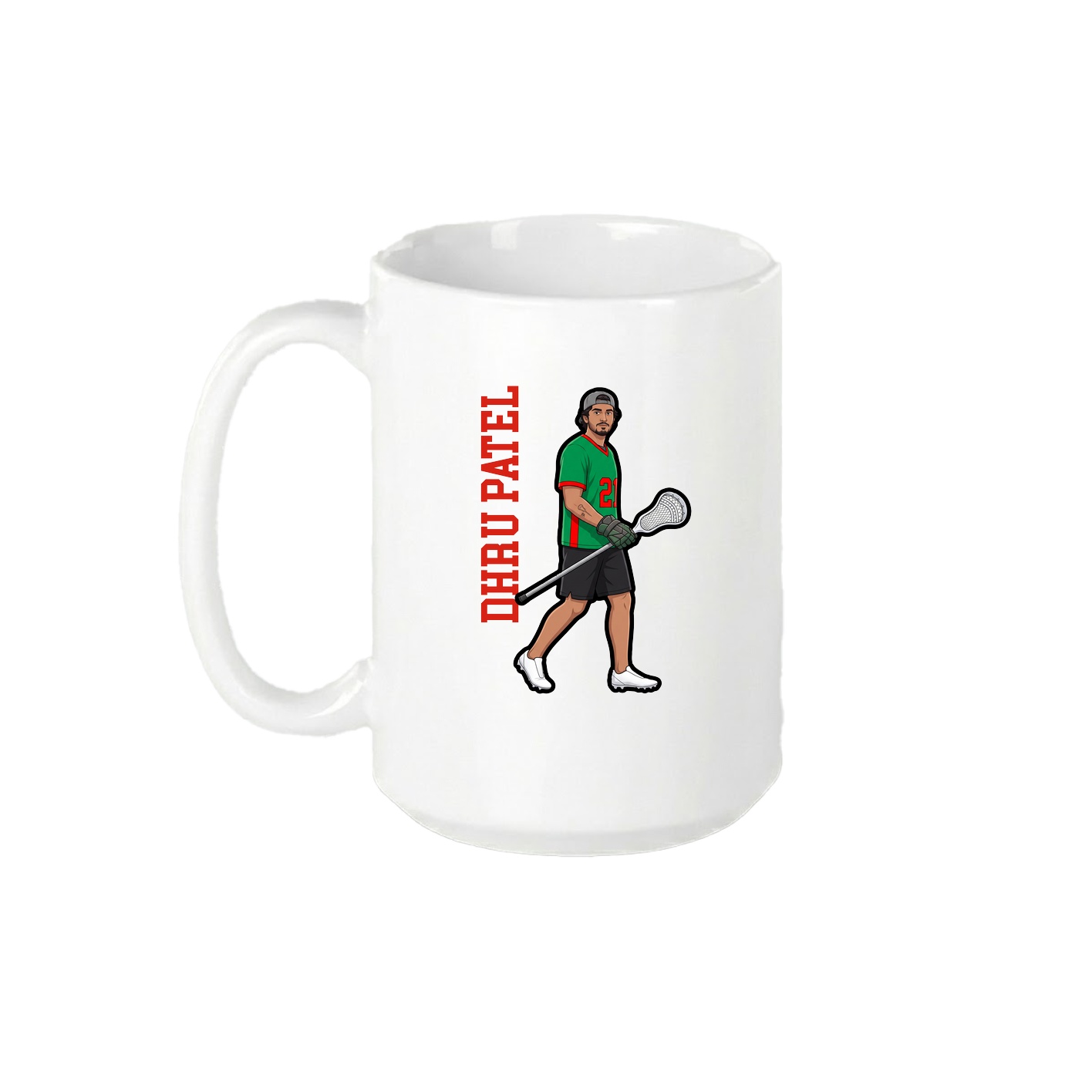 15oz Coffee Mug — Name Vertical in White