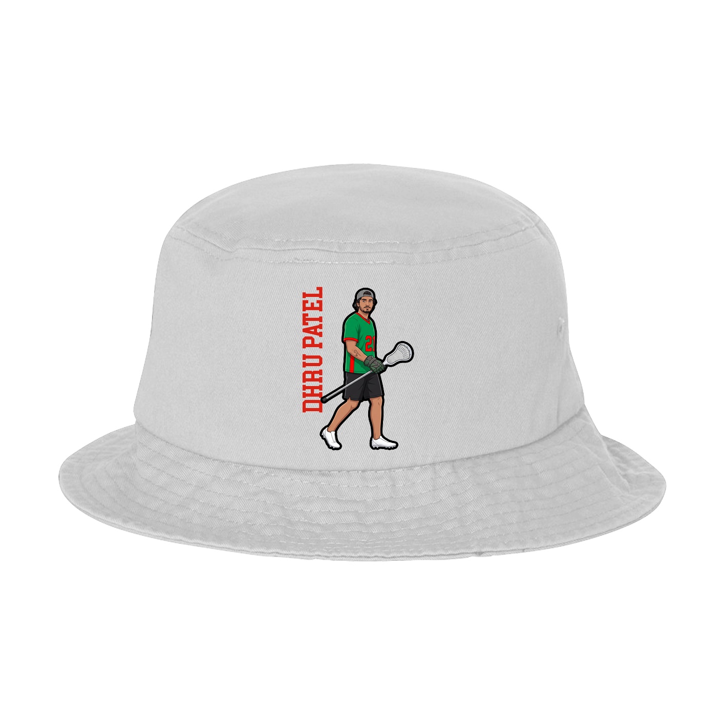 Bucket Cap — Name Vertical in White