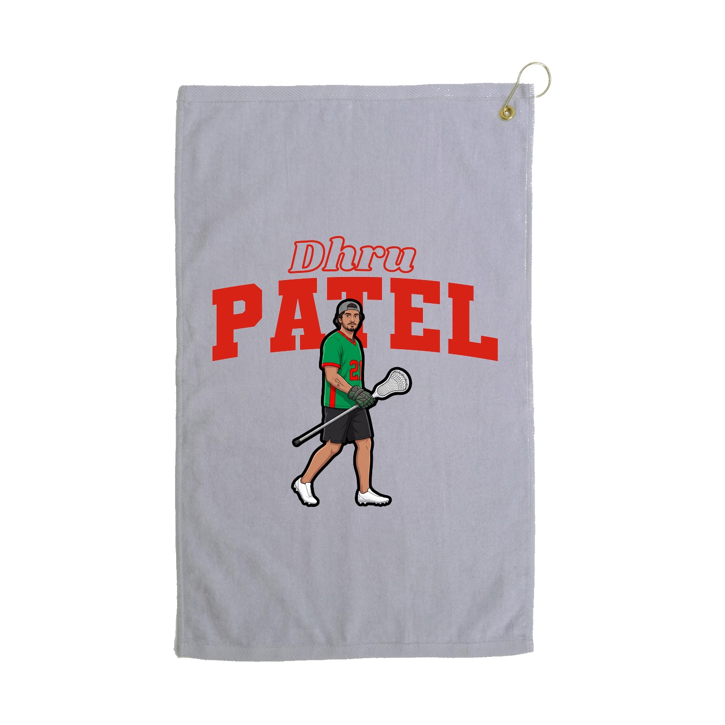 Golf Towel — Name Arch in Grey