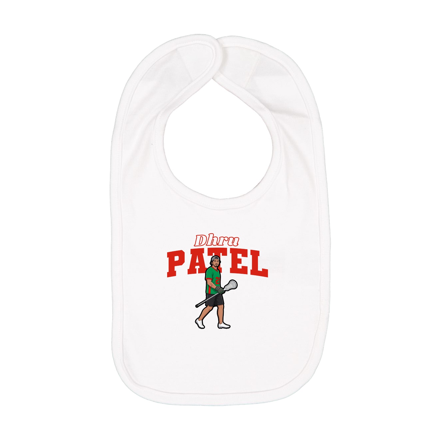 Infant Bib — Name Arch in White
