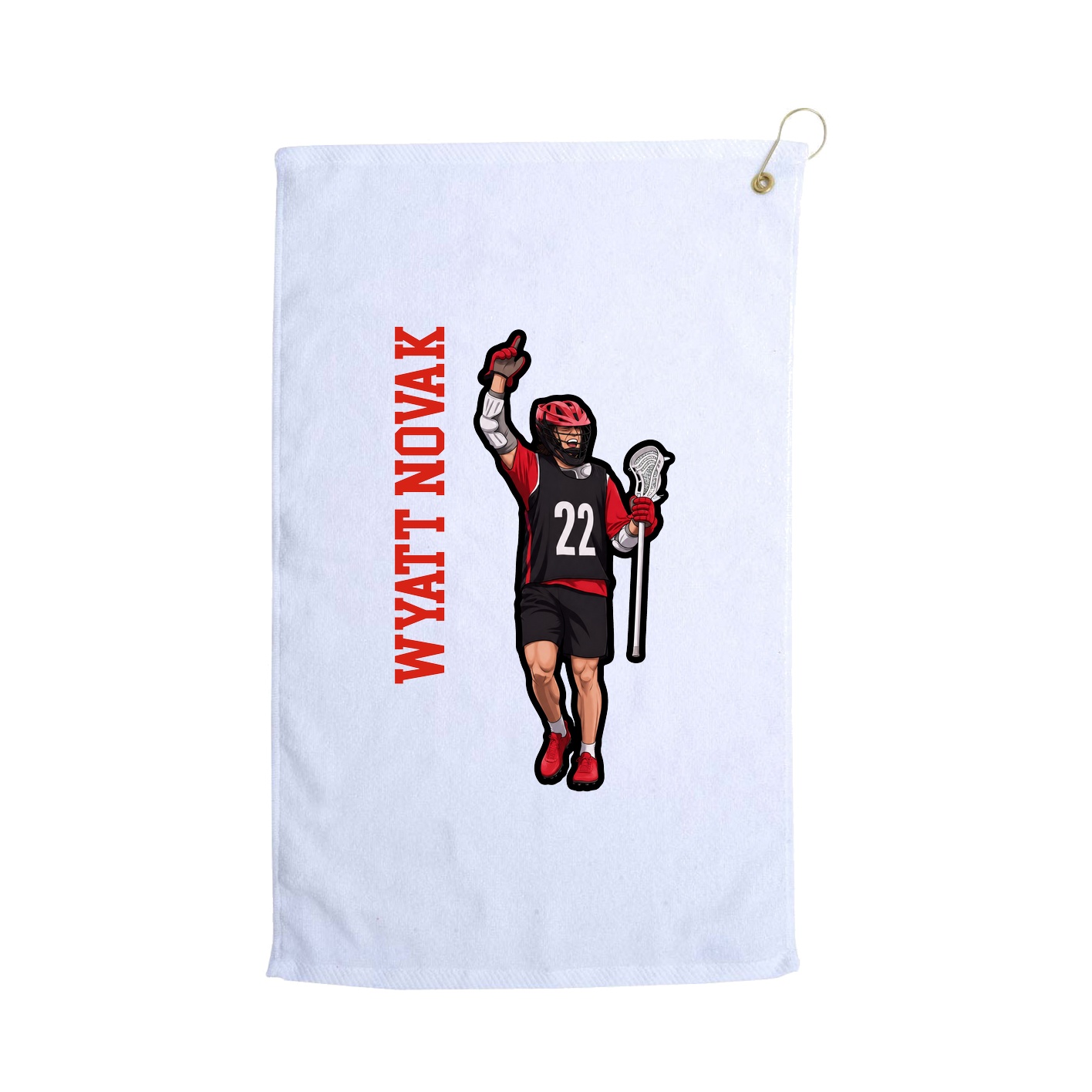 Golf Towel — Name Vertical in White