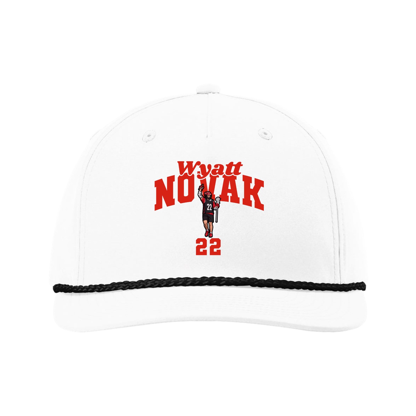 Five-Panel Classic Rope Cap — Signature Arch in White