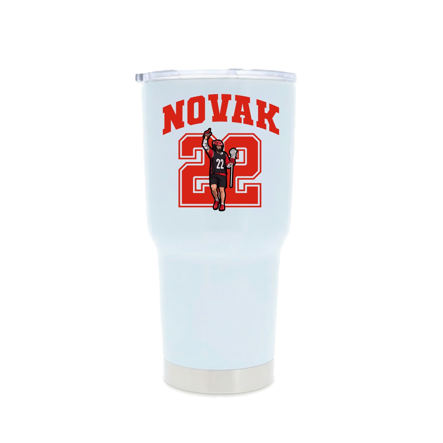 30oz Stainless Steel Tumbler — Number in White