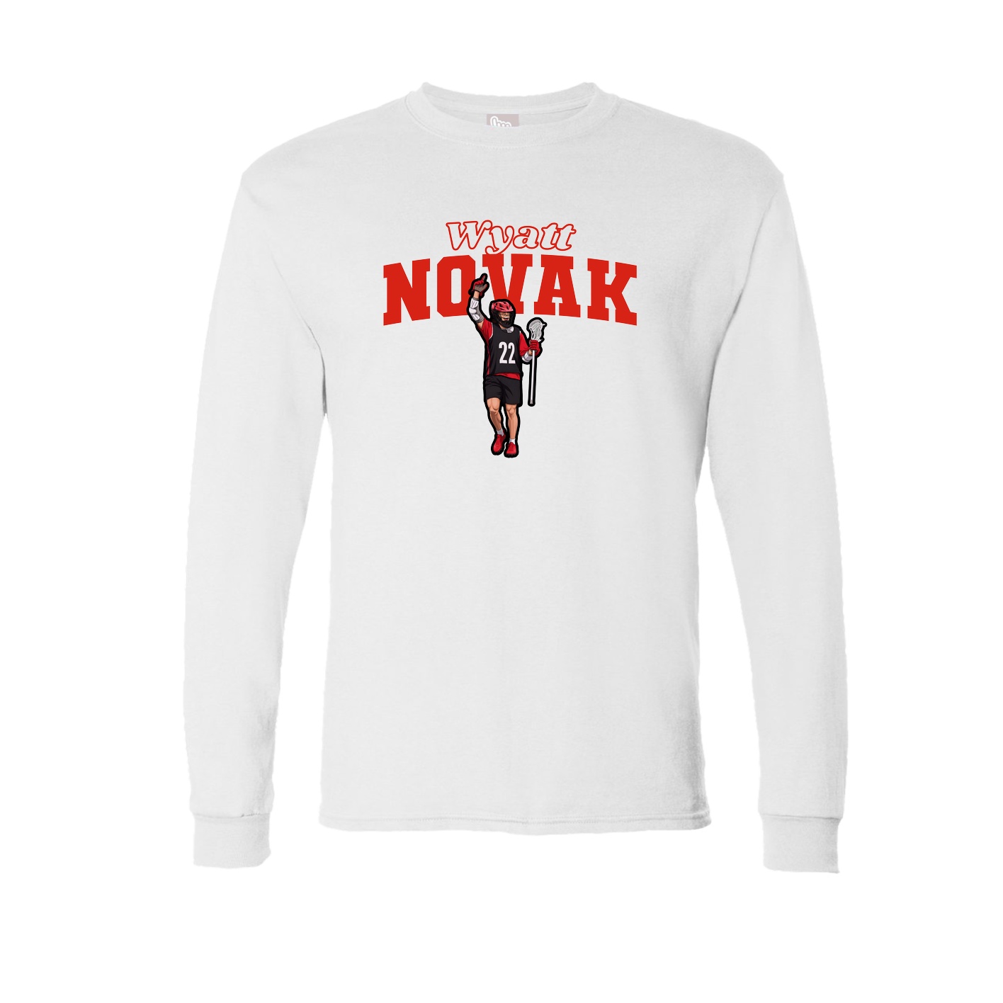 Long Sleeve Tee — Name Arch in White