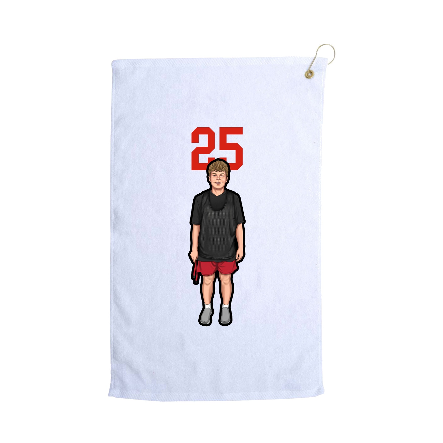 Golf Towel — Number Top in White