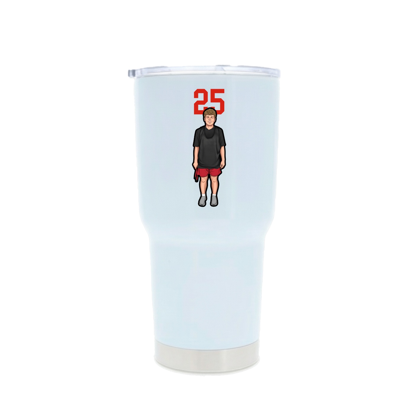 30oz Stainless Steel Tumbler — Number Top in White
