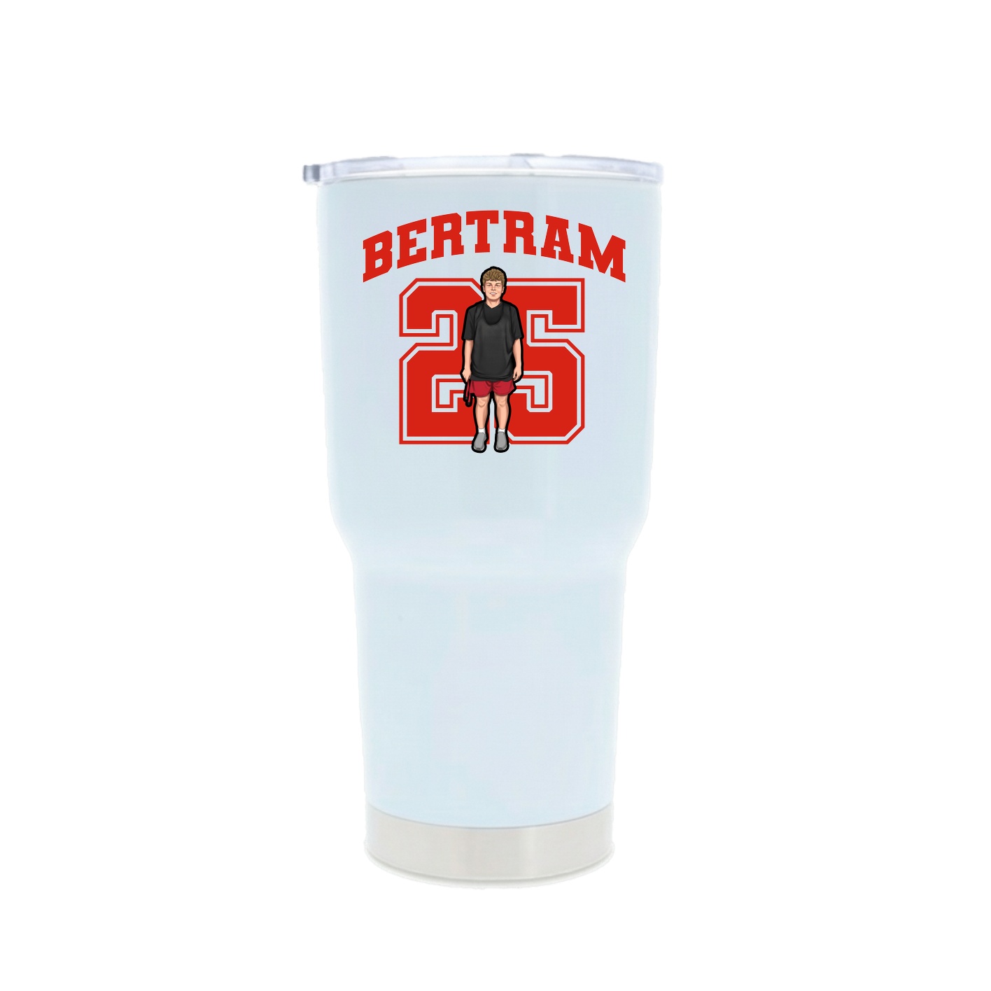 30oz Stainless Steel Tumbler — Number in White