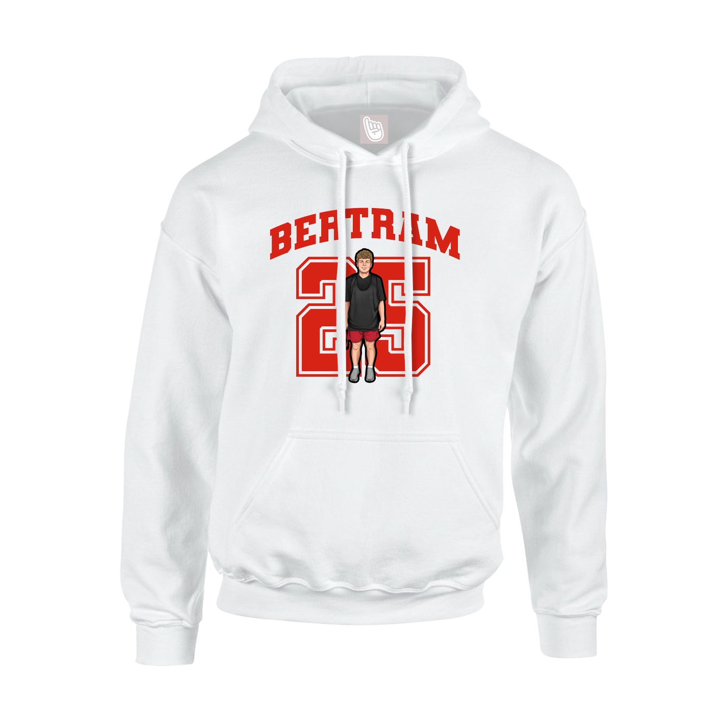 Youth Hoodie — Number in White