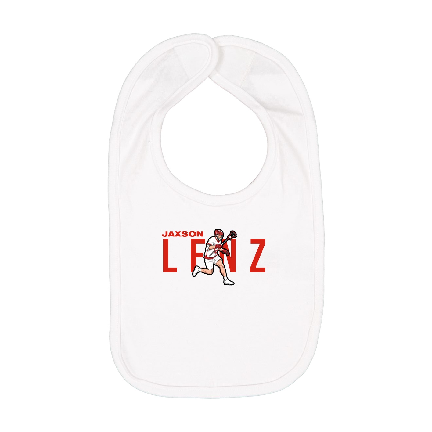 Infant Bib — Player Name in White