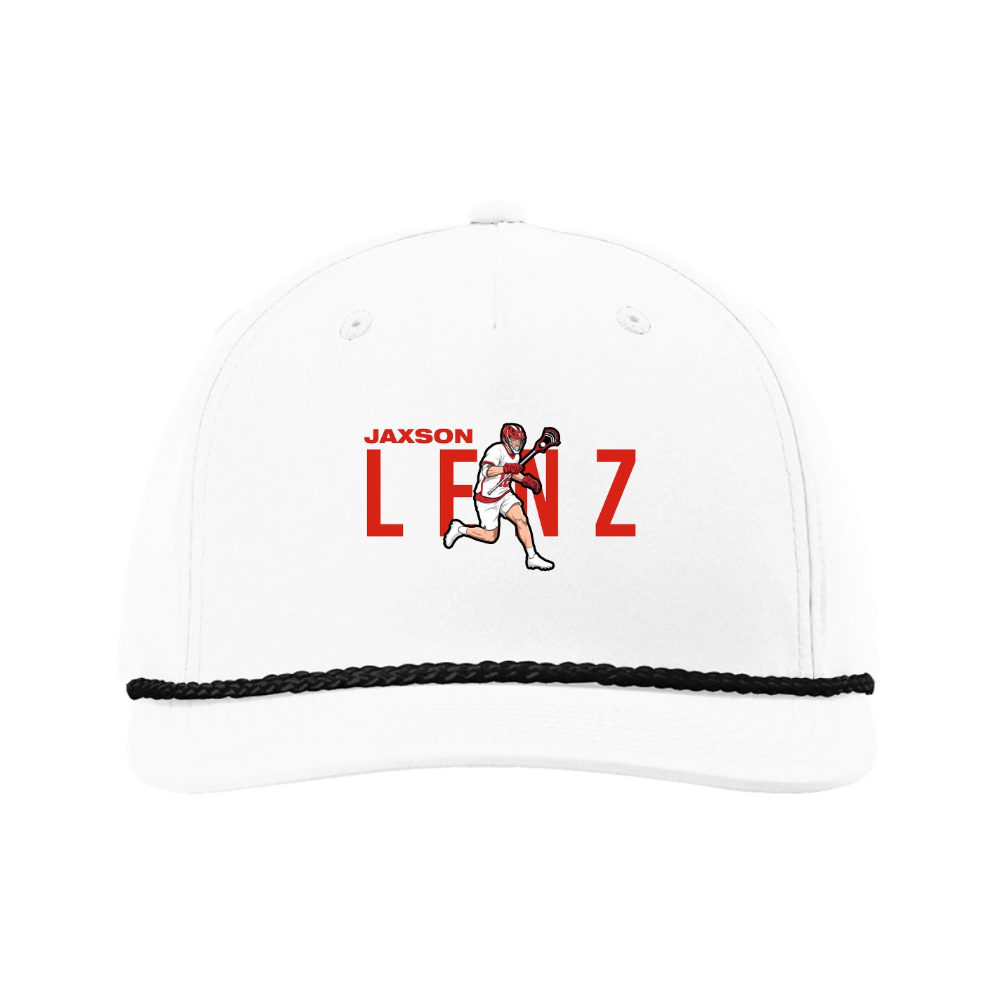 Five-Panel Classic Rope Cap — Player Name in White