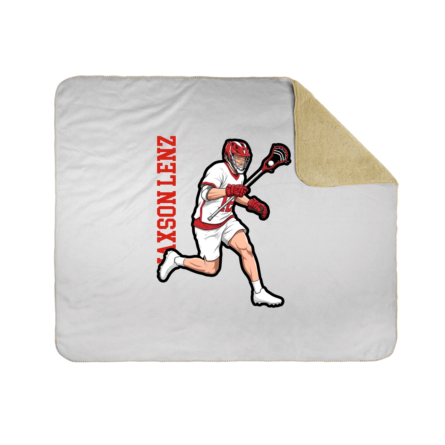 Throw Blanket — Name Vertical in White