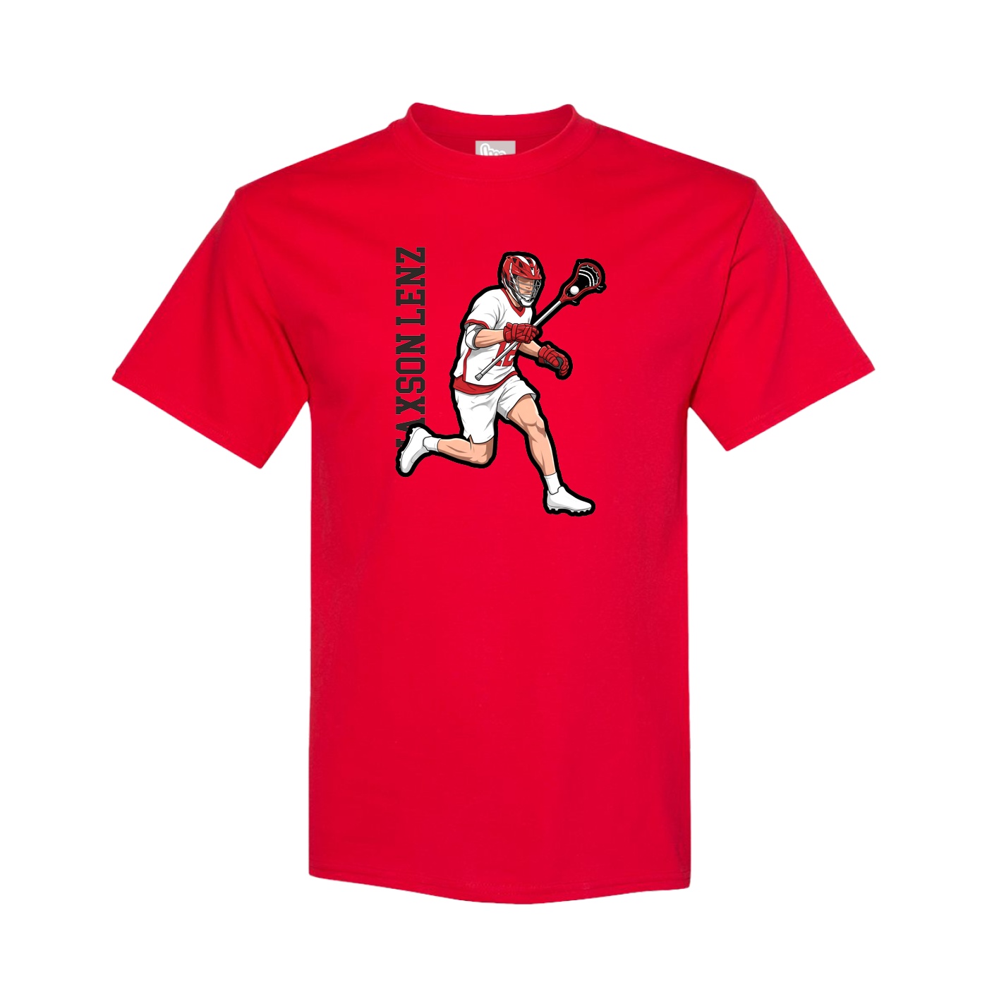 Youth Tee — Name Vertical in Red