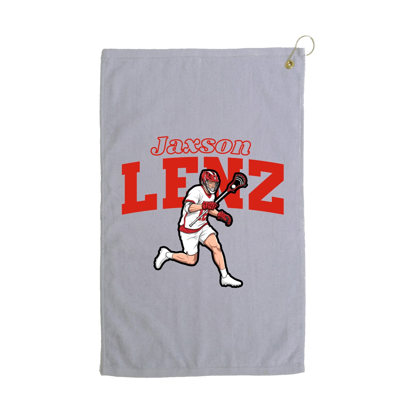 Golf Towel — Name Arch in Grey