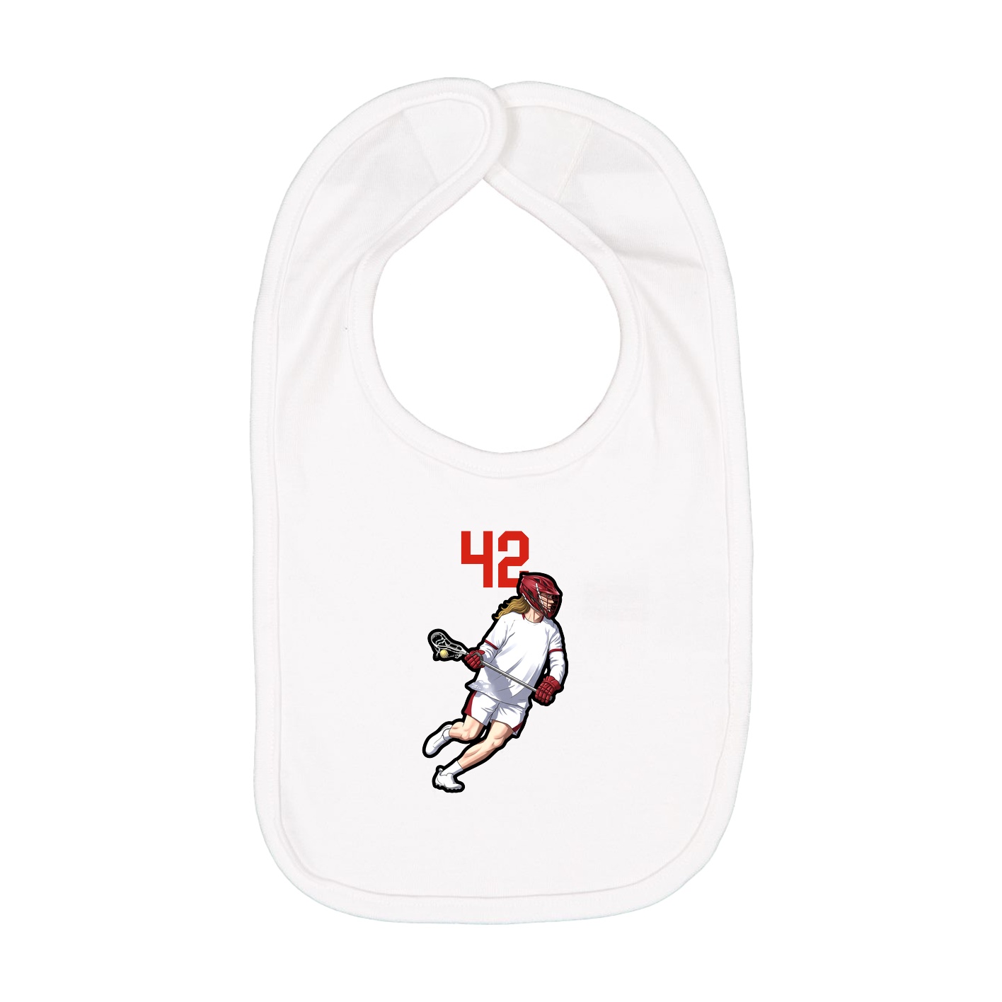 Infant Bib — Number Top in White