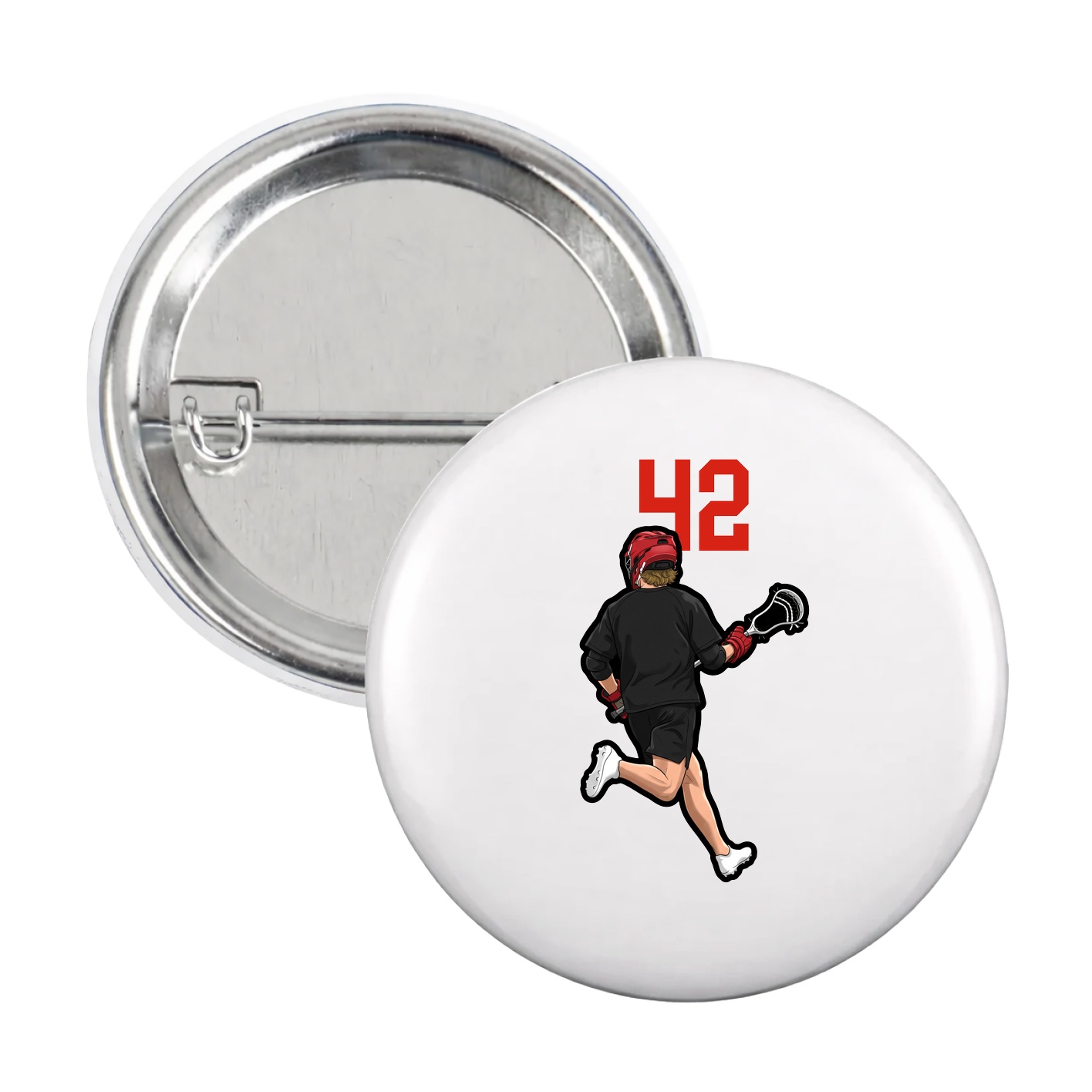 Game Day Button — Number Top in White