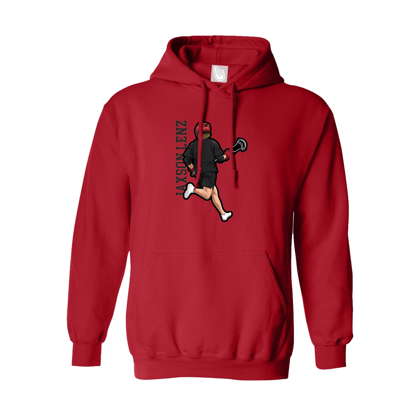 Hoodie — Name Vertical in Red