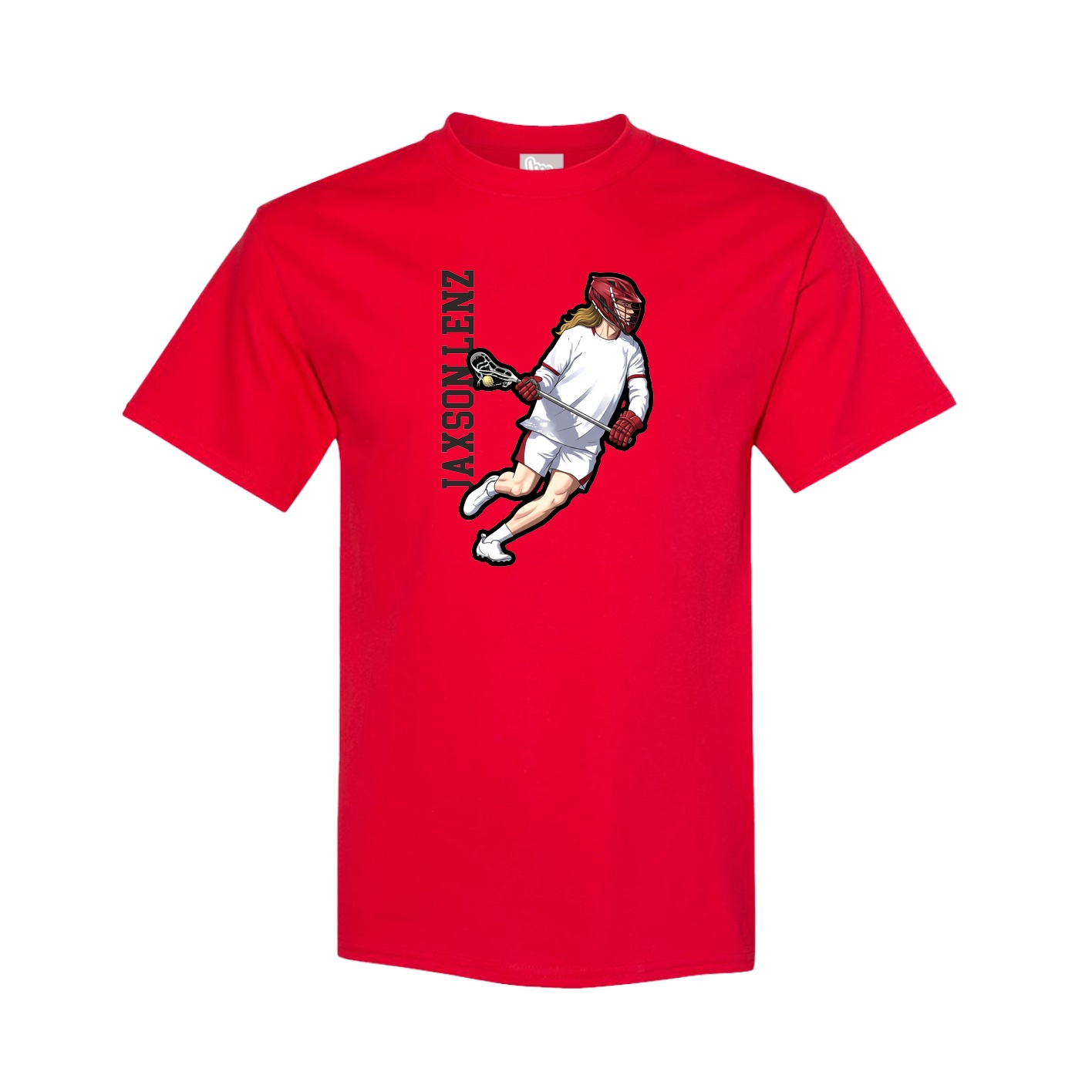 Youth Tee — Name Vertical in Red