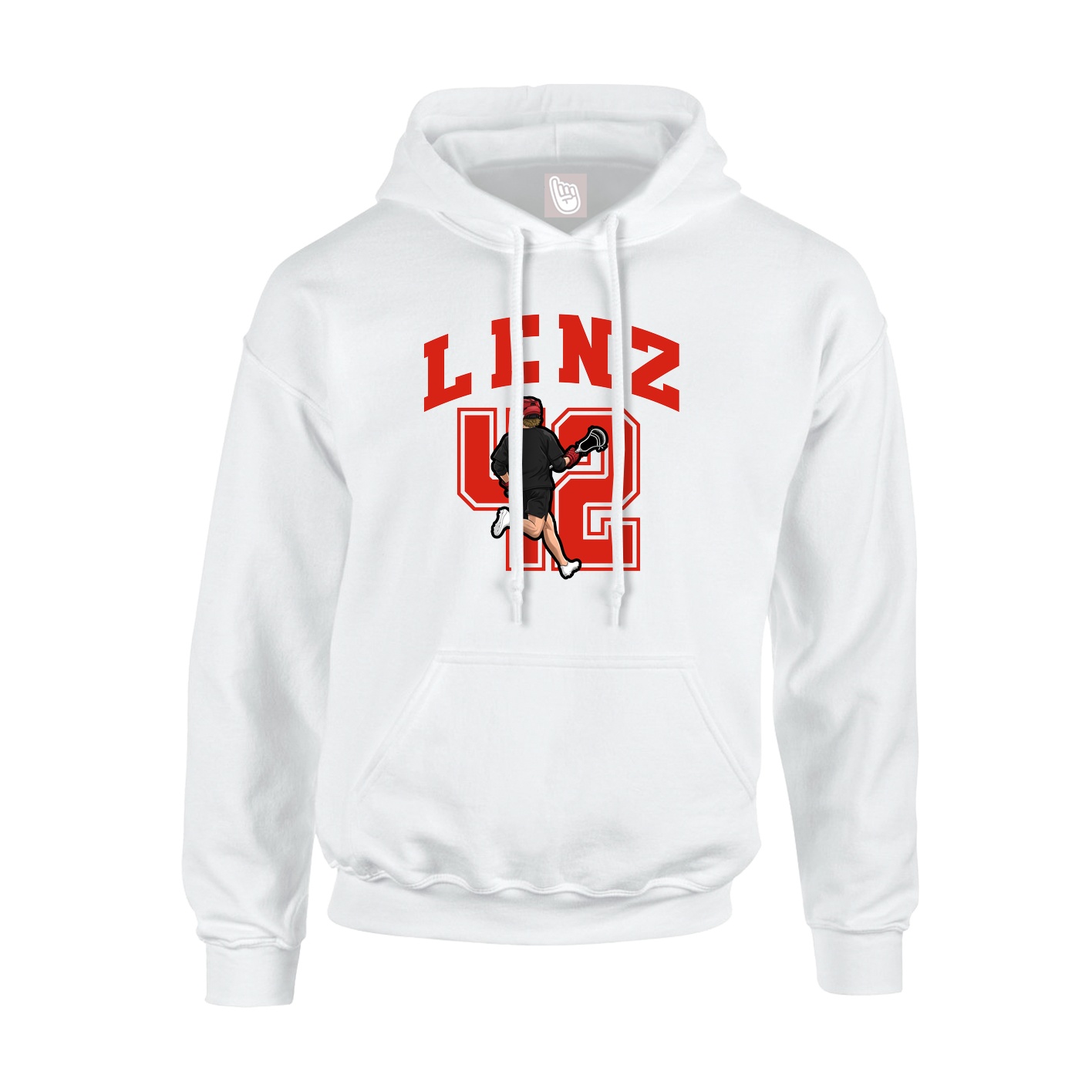 Hoodie — Number in White