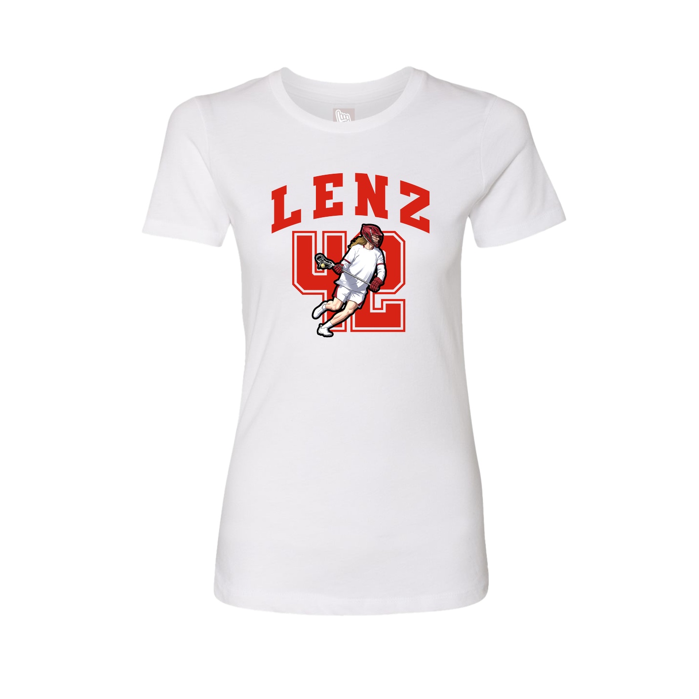 Fitted Women's Tee — Number in White