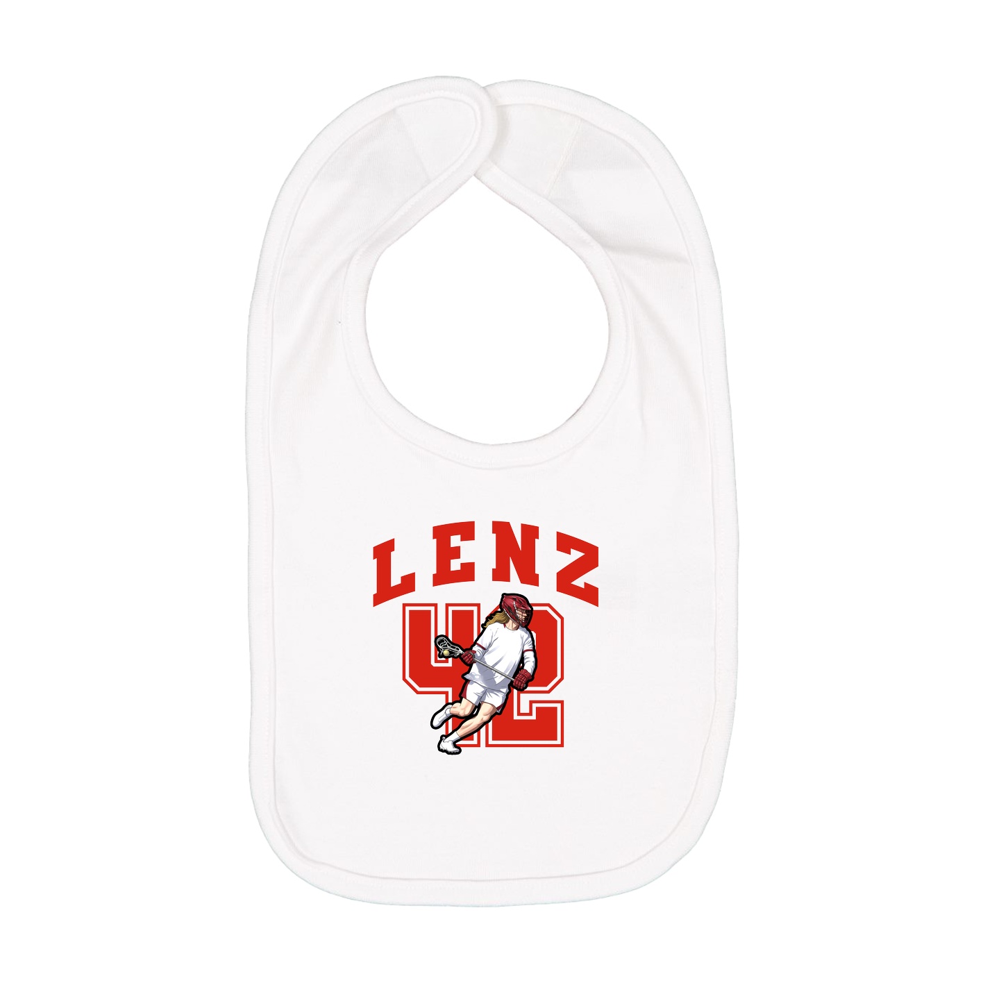 Infant Bib — Number in White