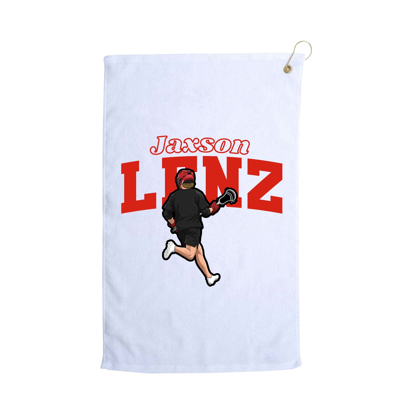 Golf Towel — Name Arch in White