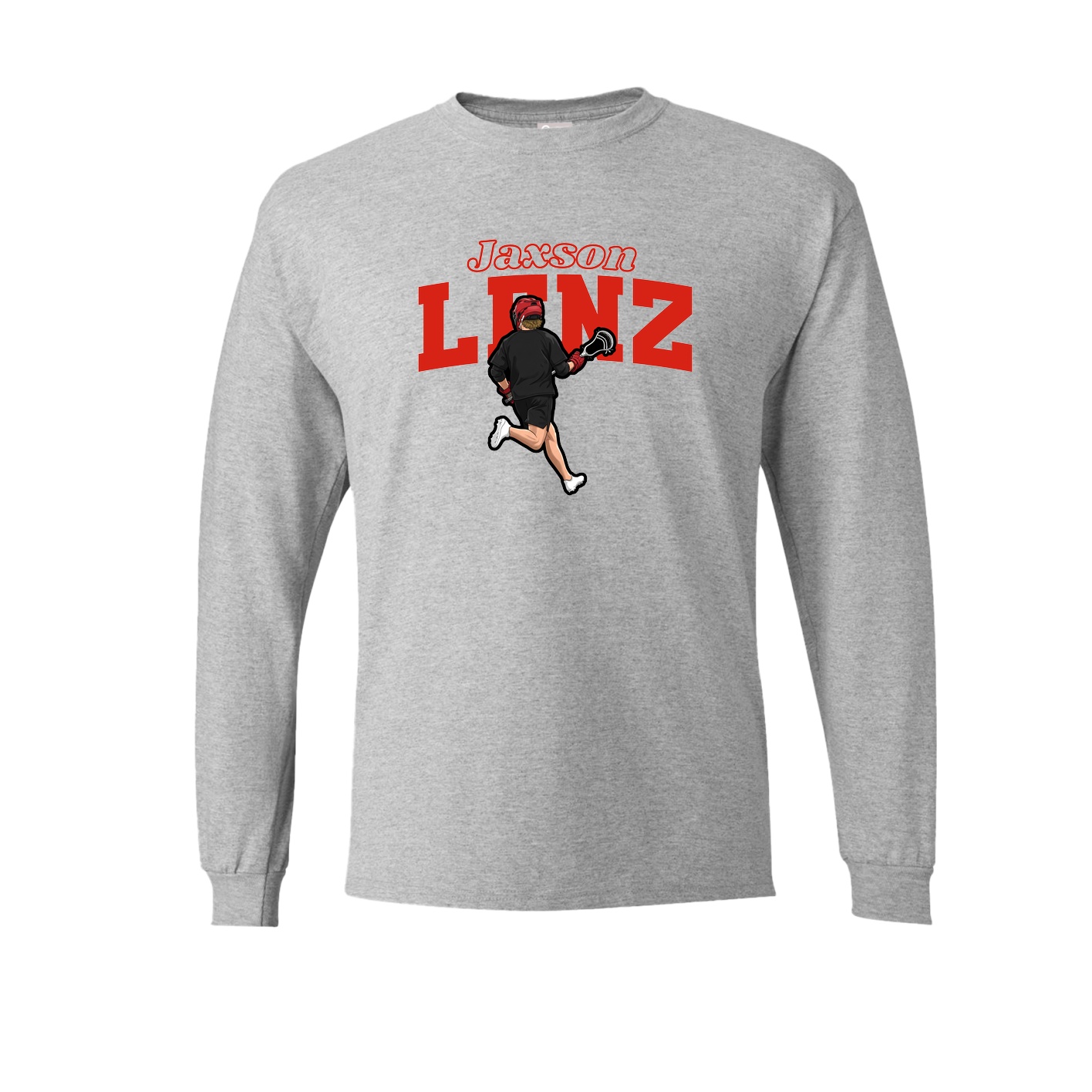 Long Sleeve Tee — Name Arch in Grey