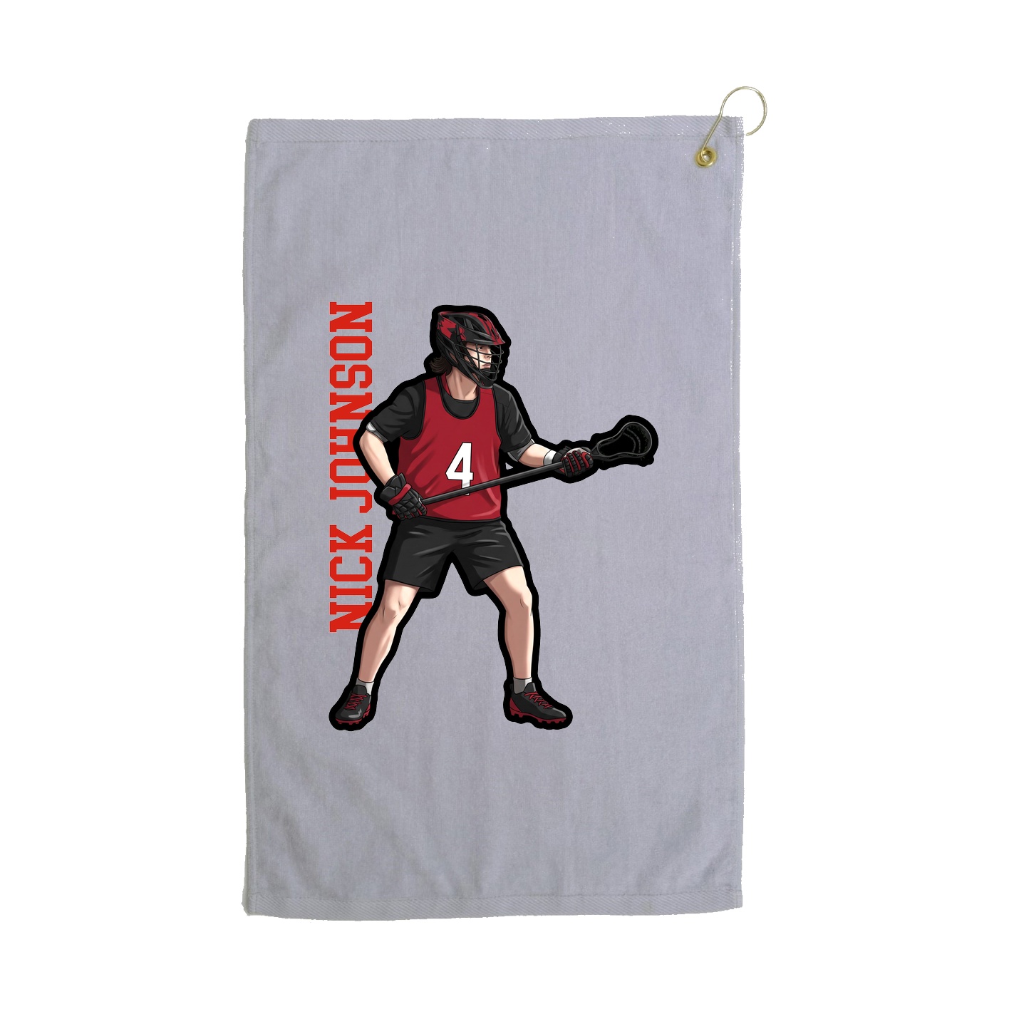 Golf Towel — Name Vertical in Grey