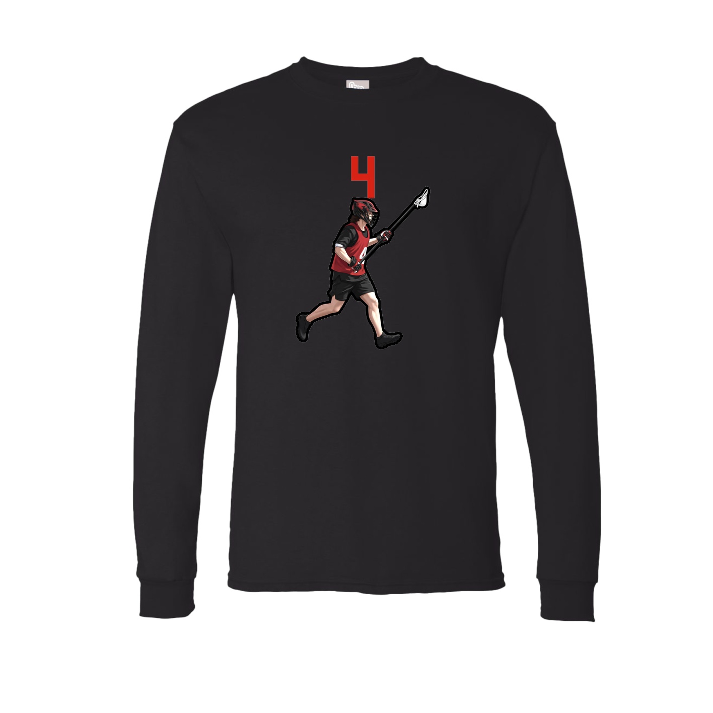 Long Sleeve Tee — Number Top in Black